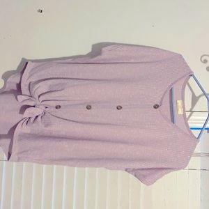 Button up tied short sleeve shirt